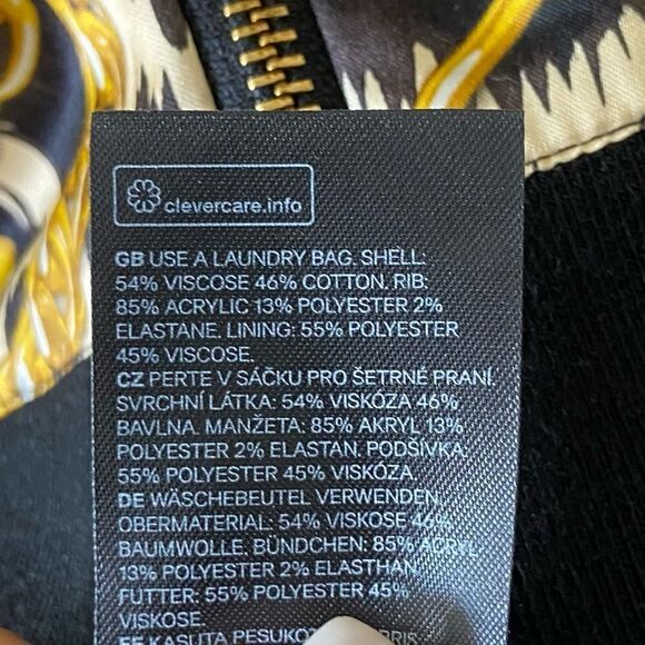 H&M x Moschino TV Mini Gold Black Dress Chain Print Size 0 - Picture 13 of 15